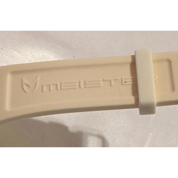 Meister Prodigy Mens Watch White and Silver SS White Rubber Strap PR101 WR 100M